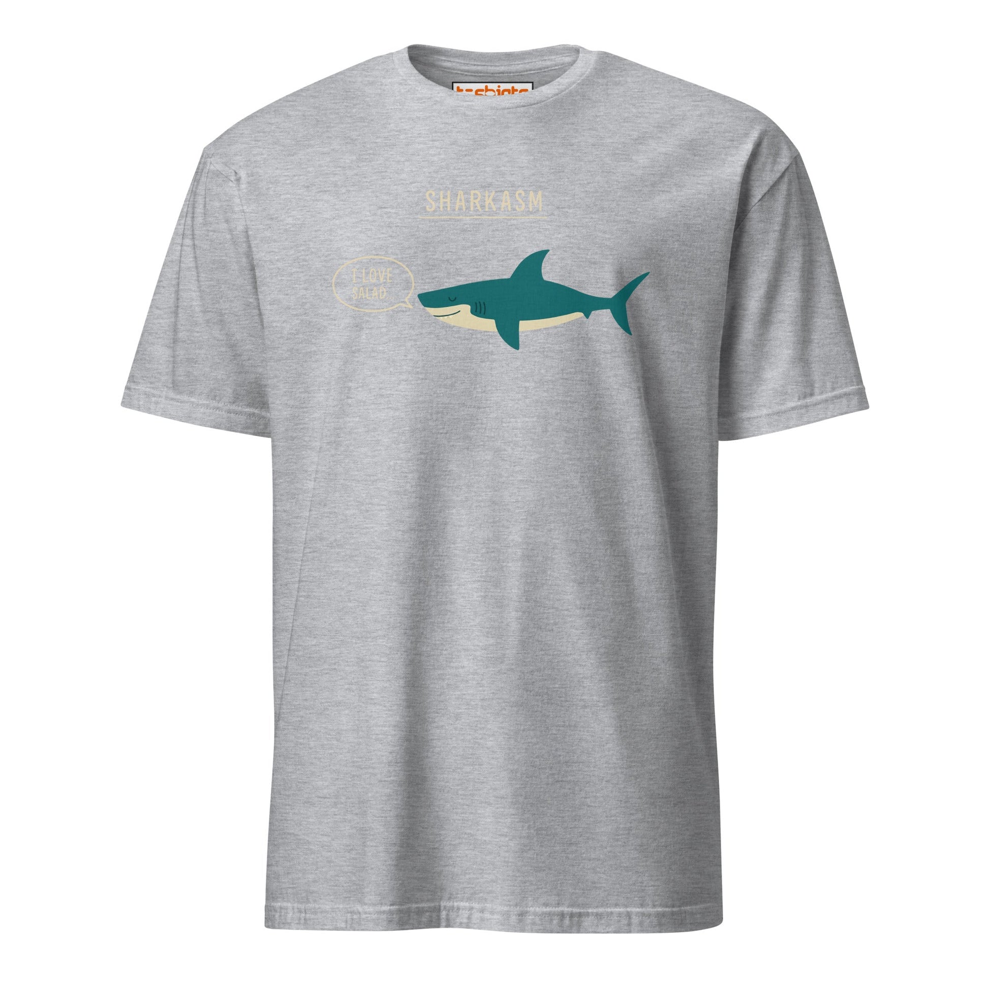 Sharkasm T-Shirt – Funny Sarcastic Shark Tee - Sport Grey - T-Shirts Online