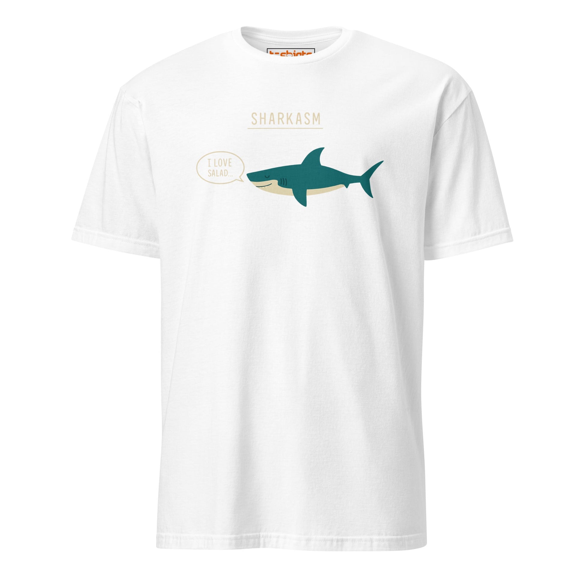 Sharkasm T-Shirt – Funny Sarcastic Shark Tee - White - T-Shirts Online