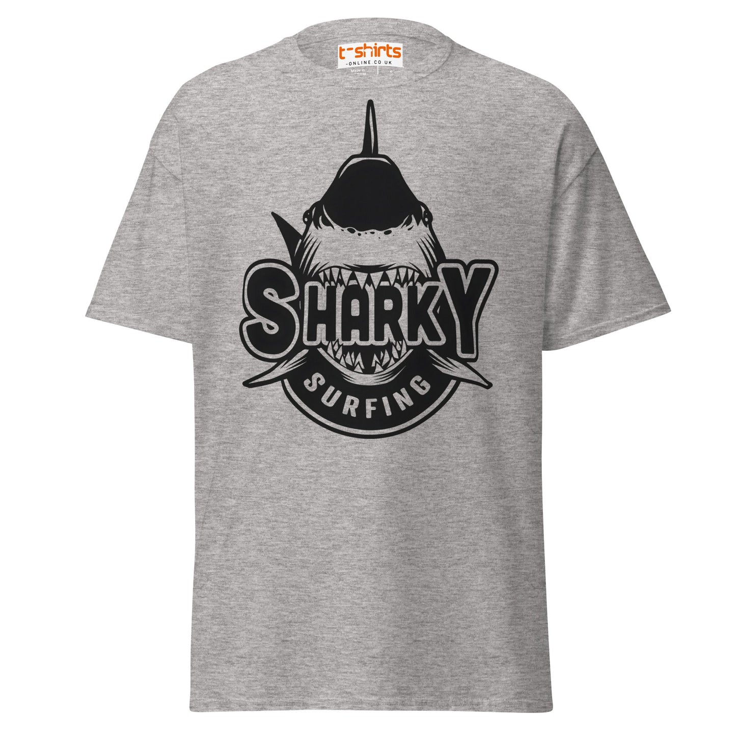 Sharky Surfing T-Shirt – Cool Ocean Adventure Tee - Sport Grey - T-Shirts Online
