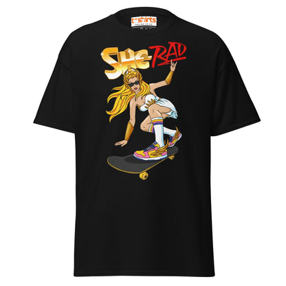 She - Rad Skateboard T-Shirt – Retro Cool Girl Tee - Black - T-Shirts Online