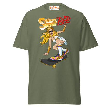 She - Rad Skateboard T-Shirt – Retro Cool Girl Tee - Military Green - T-Shirts Online