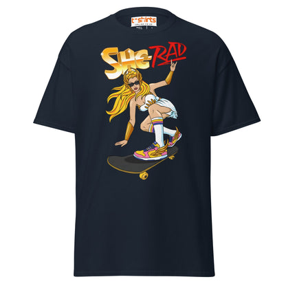 She - Rad Skateboard T-Shirt – Retro Cool Girl Tee - Navy - T-Shirts Online