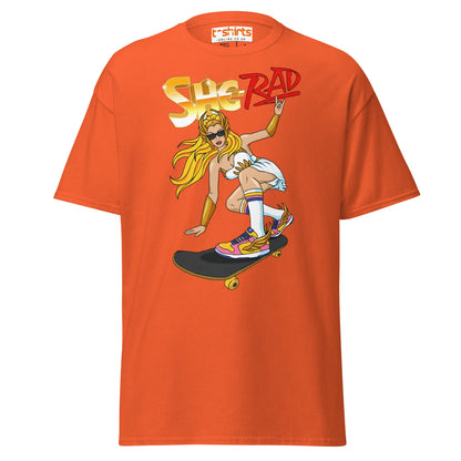 She - Rad Skateboard T-Shirt – Retro Cool Girl Tee - Orange - T-Shirts Online