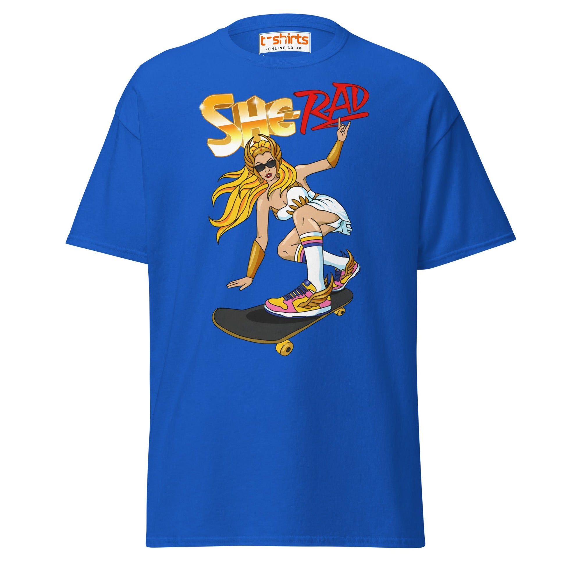 She - Rad Skateboard T-Shirt – Retro Cool Girl Tee - Royal - T-Shirts Online