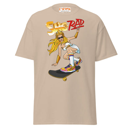 She - Rad Skateboard T-Shirt – Retro Cool Girl Tee - Sand - T-Shirts Online