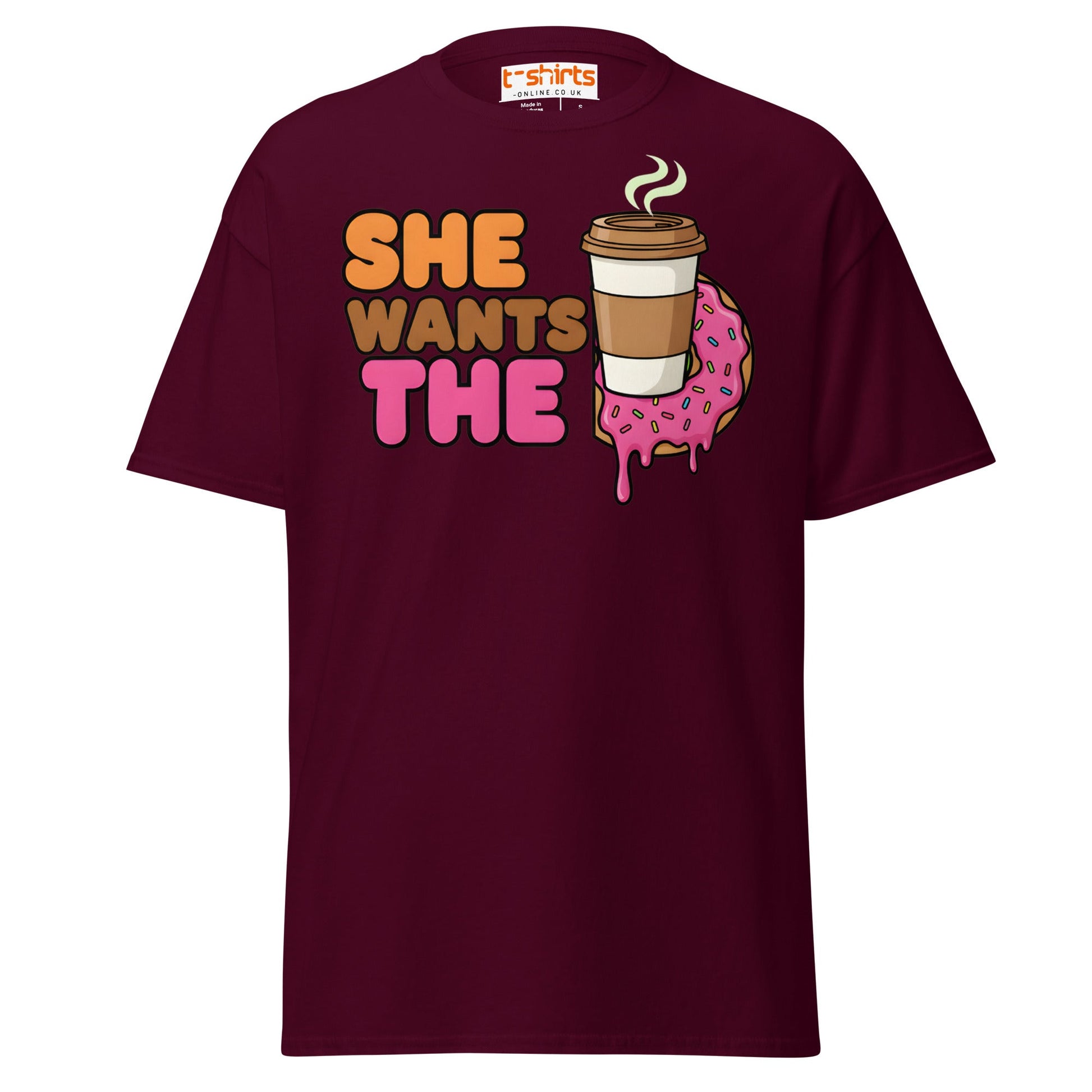 She Wants The D T-Shirt - Maroon - T-Shirts Online