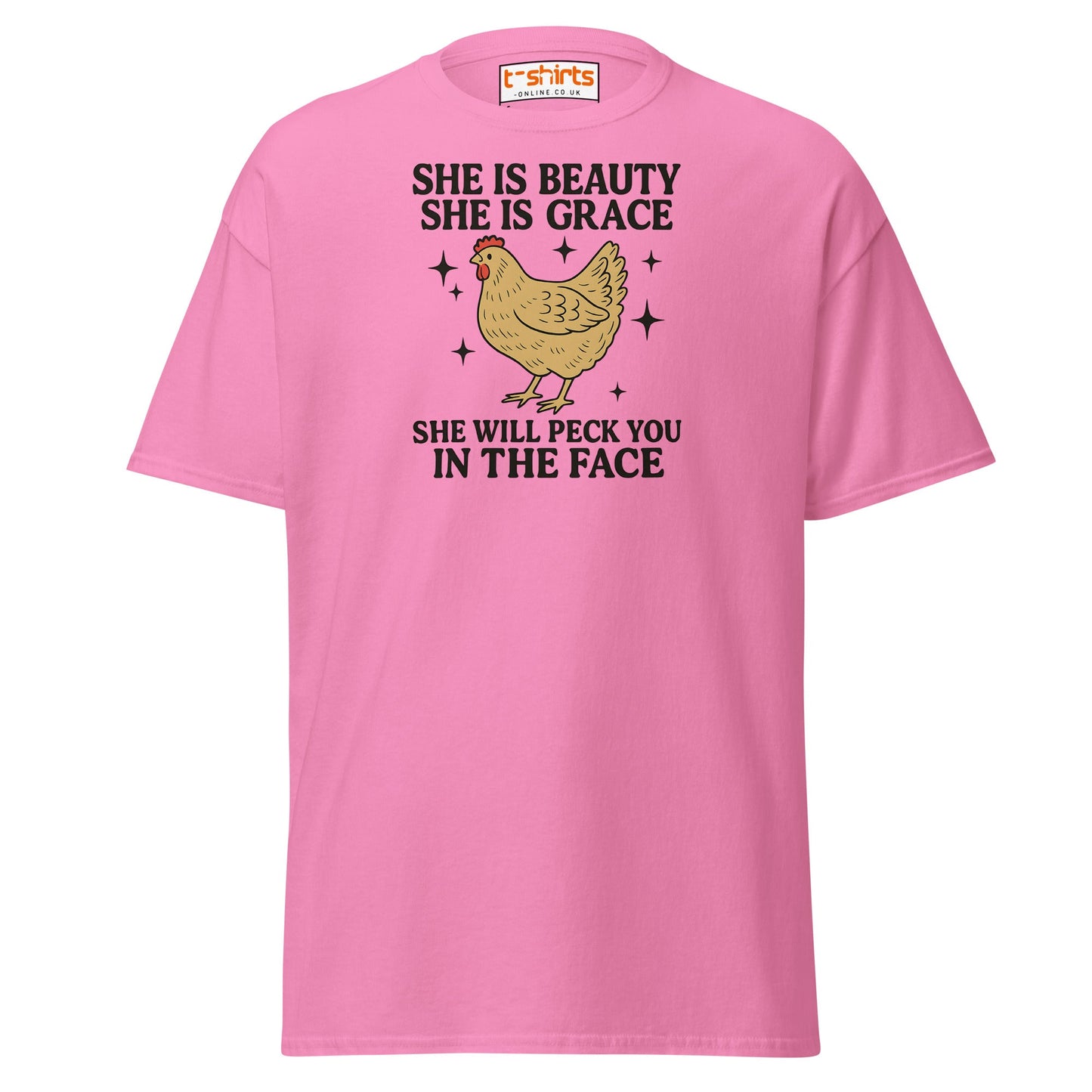 She Will Peck You T-Shirt – Funny Chicken Humor Tee - Azalea - T-Shirts Online
