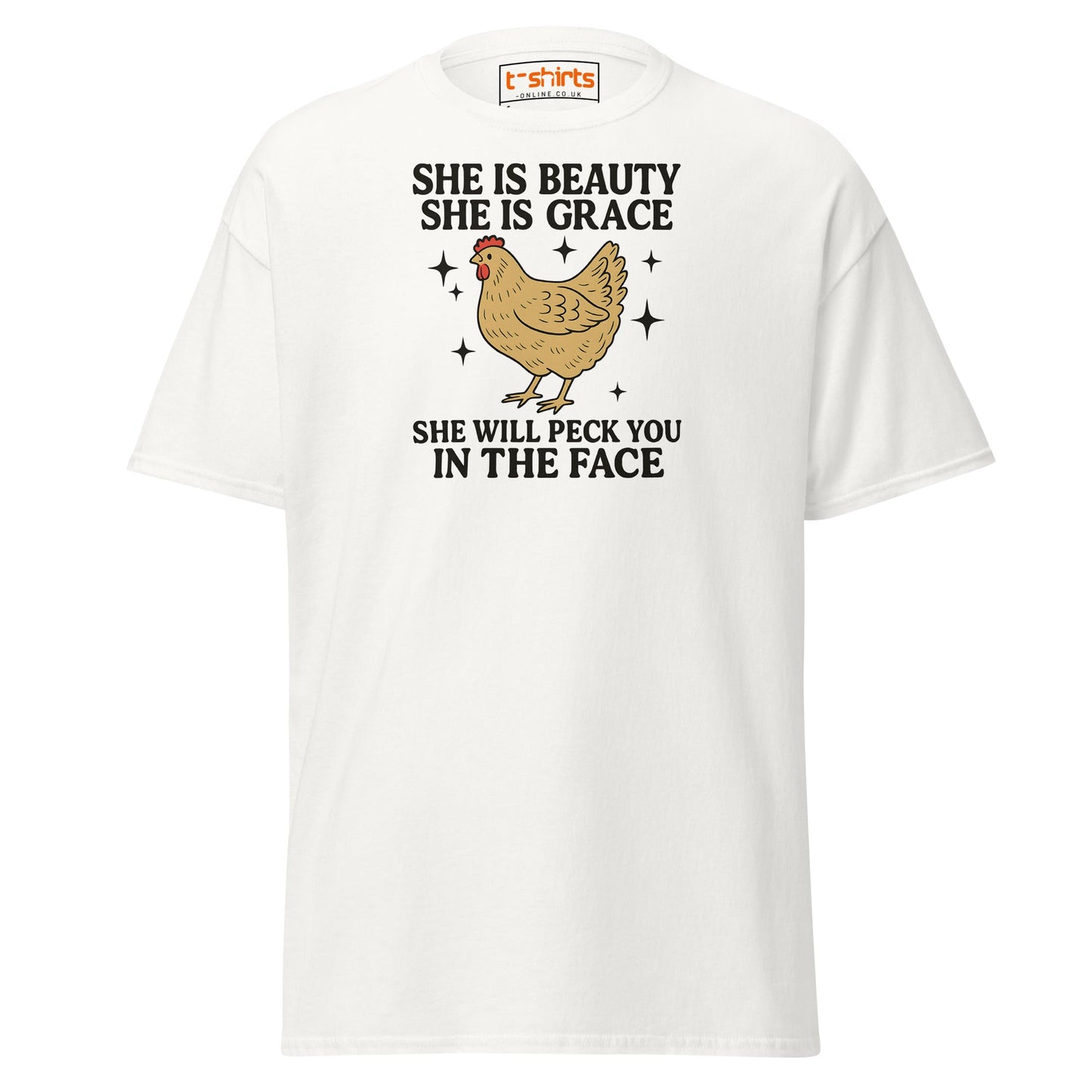 She Will Peck You T-Shirt – Funny Chicken Humor Tee - White - T-Shirts Online