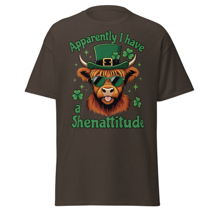 Shenattitude Highland Cow T-Shirt - Funny St. Patrick's Day - Dark Chocolate - T-Shirts Online