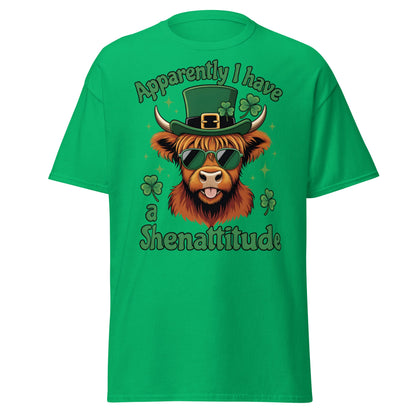Shenattitude Highland Cow T-Shirt - Funny St. Patrick's Day - Irish Green - T-Shirts Online