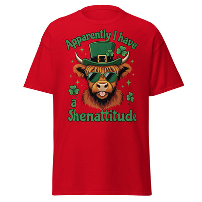 Shenattitude Highland Cow T-Shirt - Funny St. Patrick's Day - Red - T-Shirts Online