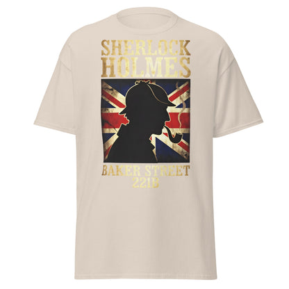 Sherlock Holmes Baker Street 221B Union Jack T-Shirt - Natural - T-Shirts Online