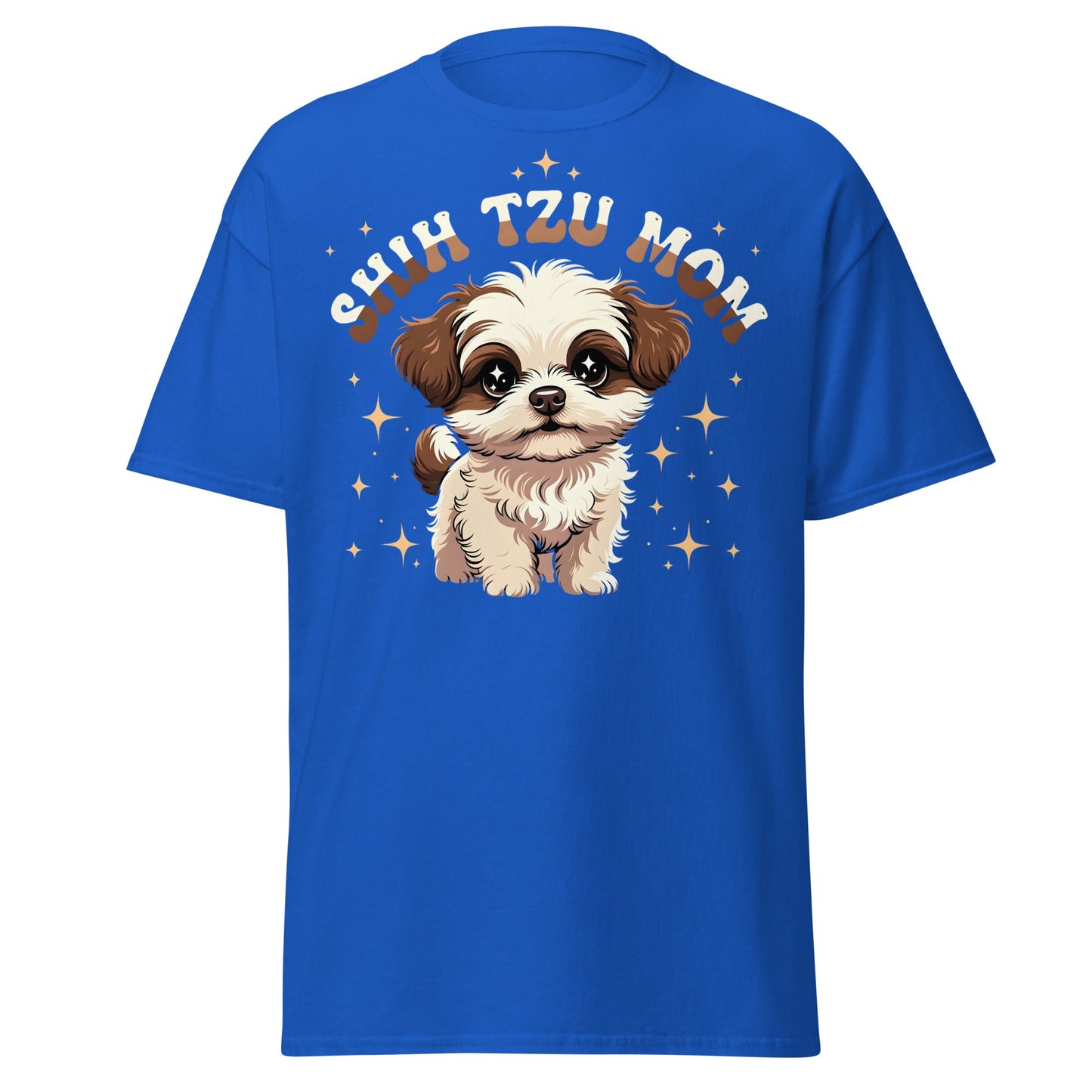 Shih Tzu Mom T-Shirt | Cute Retro Puppy Dog Lover Tee - Royal - T-Shirts Online