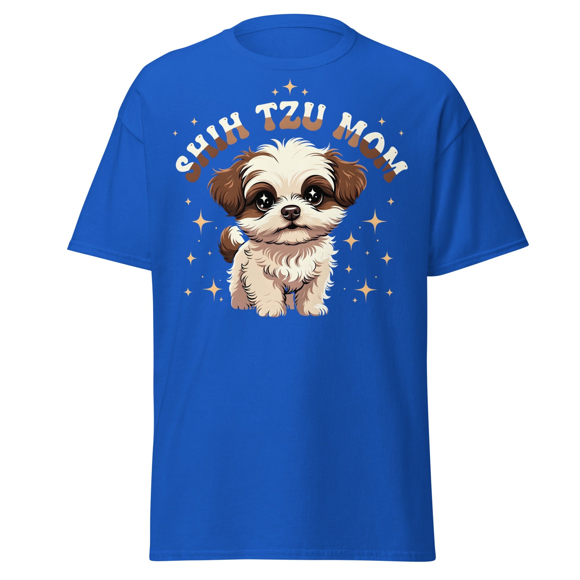 Shih Tzu Mom T-Shirt | Cute Retro Puppy Dog Lover Tee - Royal - T-Shirts Online