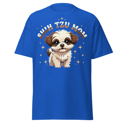 Shih Tzu Mom T-Shirt | Cute Retro Puppy Dog Lover Tee - Royal - T-Shirts Online