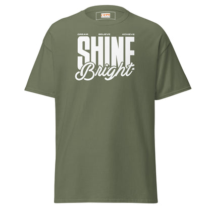 Shine Bright | Positivity T-Shirt - Military Green - T-Shirts Online