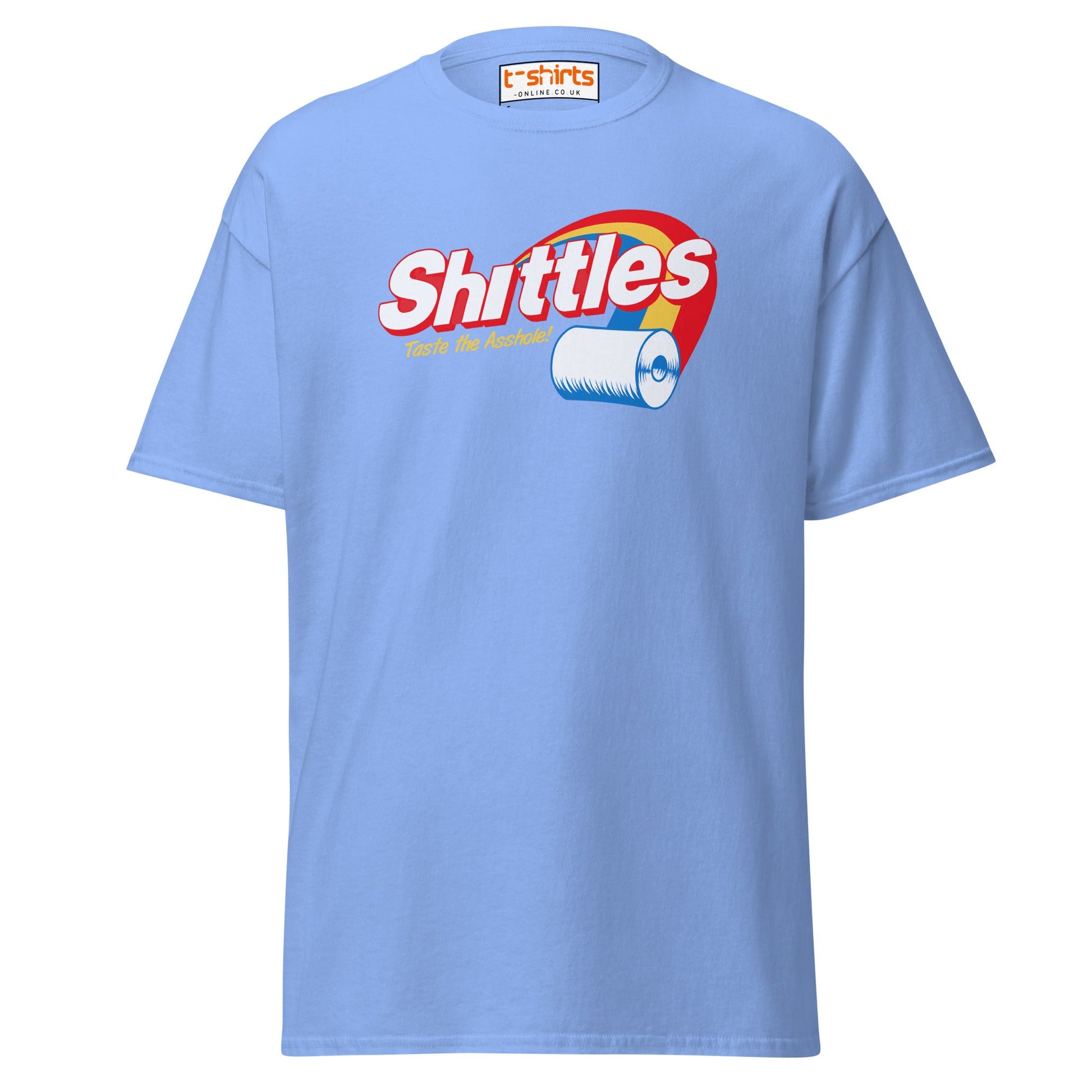Shittles Parody T-Shirt – Funny Toilet Paper Gag Tee - Carolina Blue - T-Shirts Online