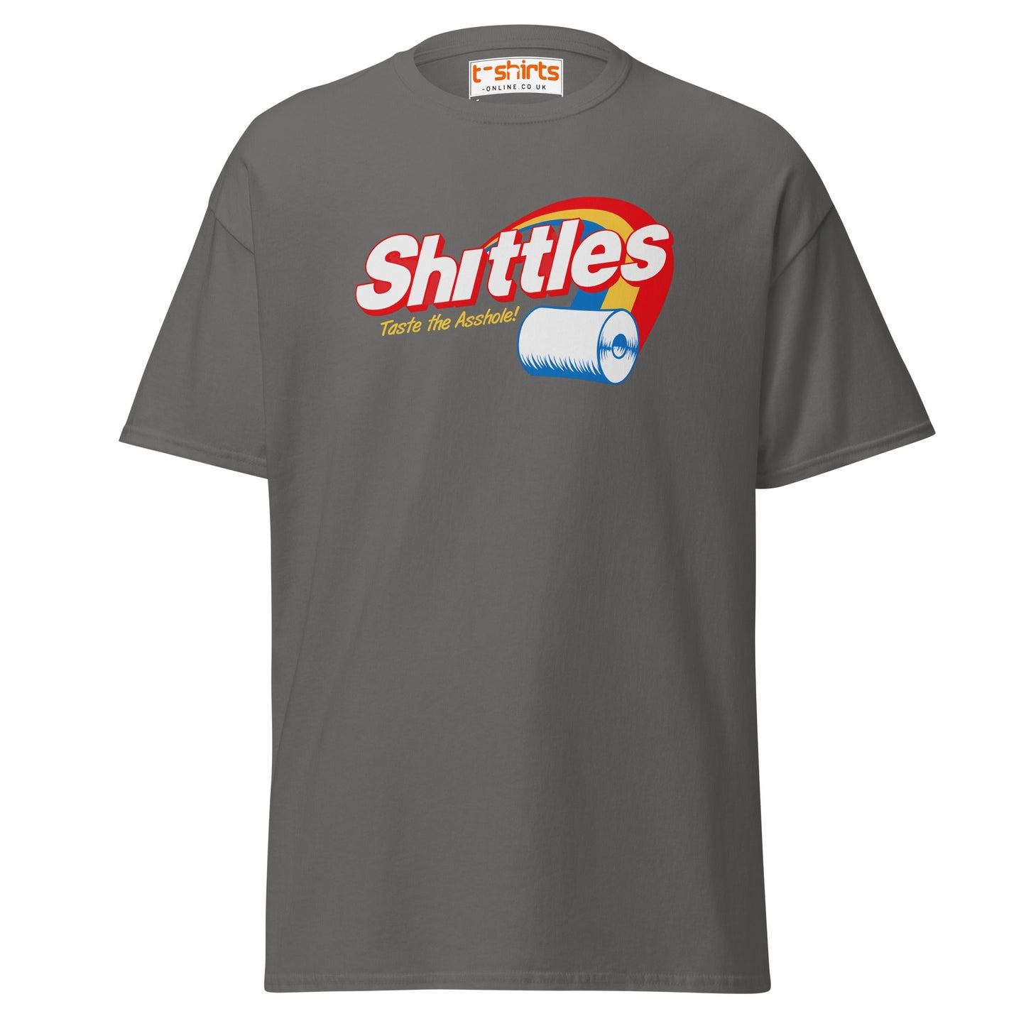 Shittles Parody T-Shirt – Funny Toilet Paper Gag Tee - Charcoal - T-Shirts Online