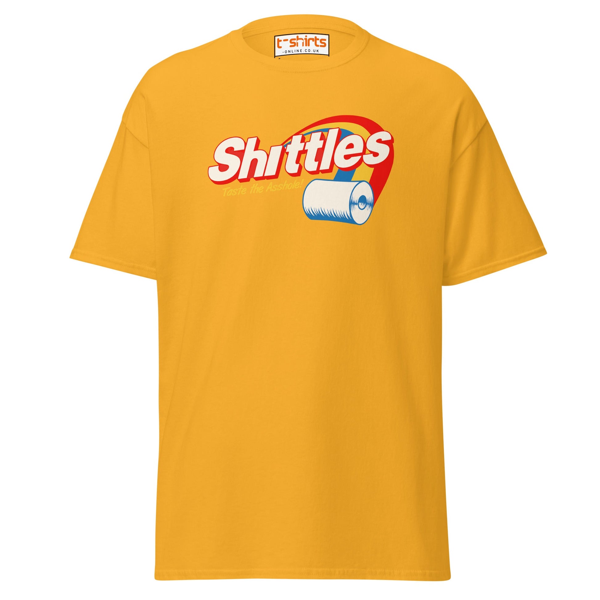 Shittles Parody T-Shirt – Funny Toilet Paper Gag Tee - Gold - T-Shirts Online