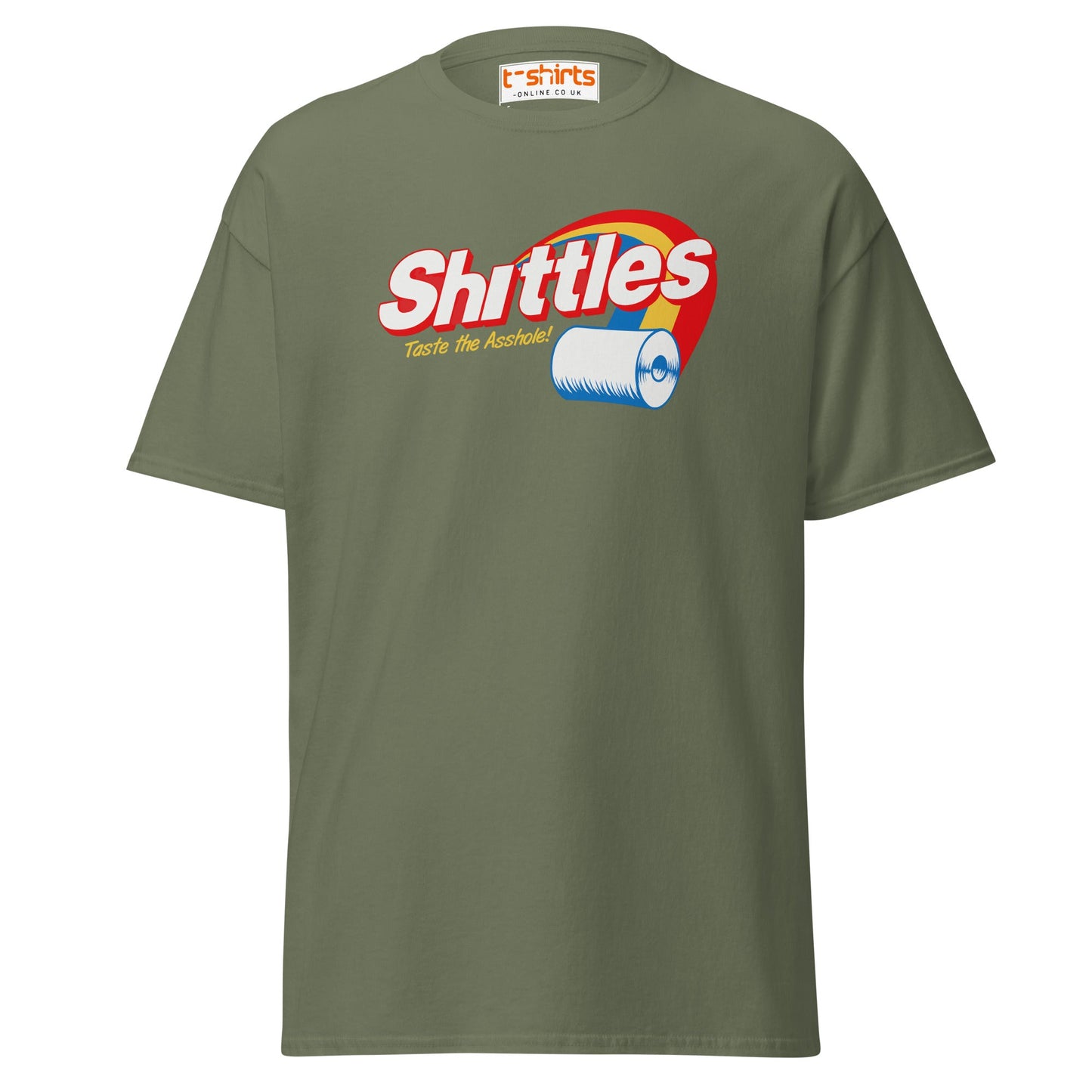 Shittles Parody T-Shirt – Funny Toilet Paper Gag Tee - Military Green - T-Shirts Online