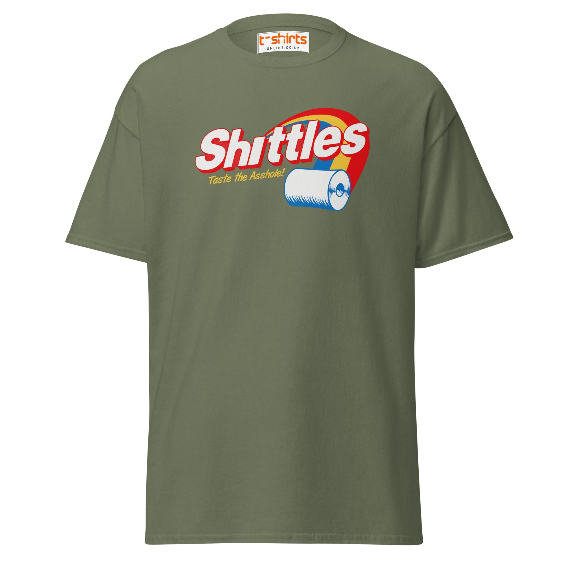 Shittles Parody T-Shirt – Funny Toilet Paper Gag Tee - Military Green - T-Shirts Online