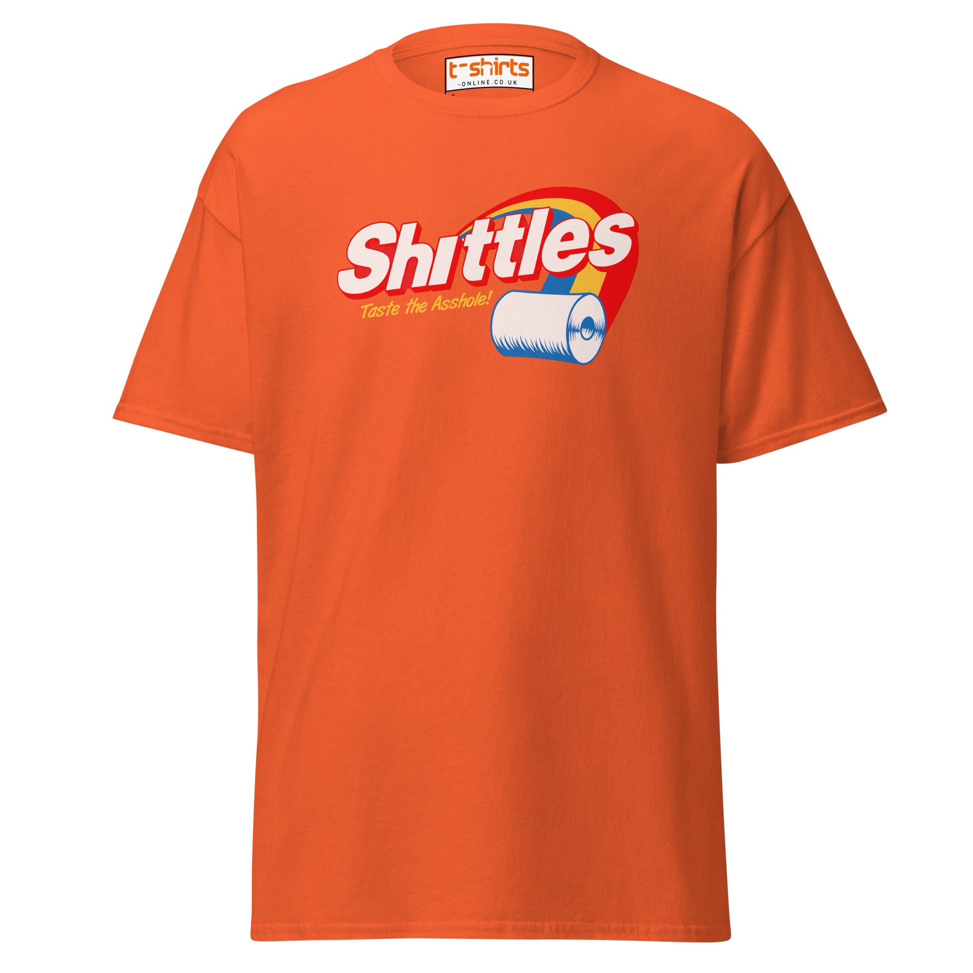 Shittles Parody T-Shirt – Funny Toilet Paper Gag Tee - Orange - T-Shirts Online