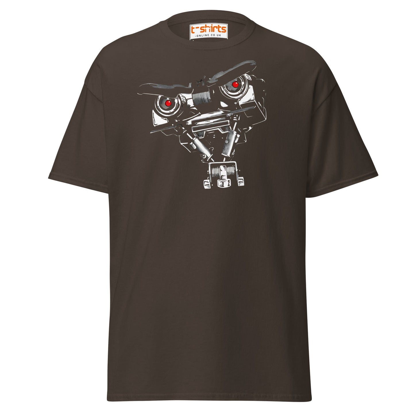 Short Circuit T-Shirt | Johnny 5 Robot Retro Tee - Dark Chocolate - T-Shirts Online