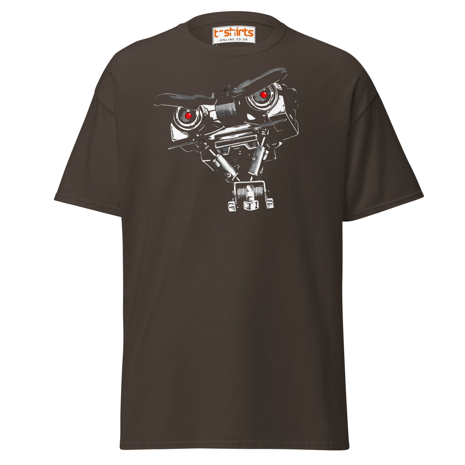 Short Circuit T-Shirt | Johnny 5 Robot Retro Tee - Dark Chocolate - T-Shirts Online