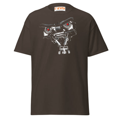 Short Circuit T-Shirt | Johnny 5 Robot Retro Tee - Dark Chocolate - T-Shirts Online