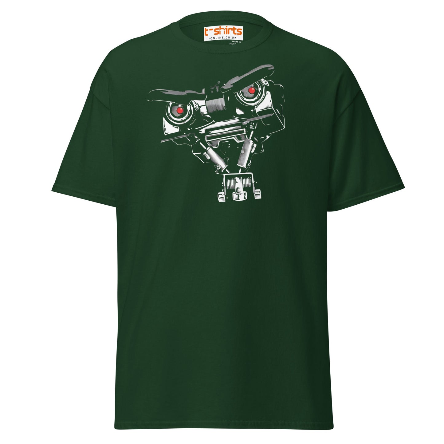 Short Circuit T-Shirt | Johnny 5 Robot Retro Tee - Forest Green - T-Shirts Online