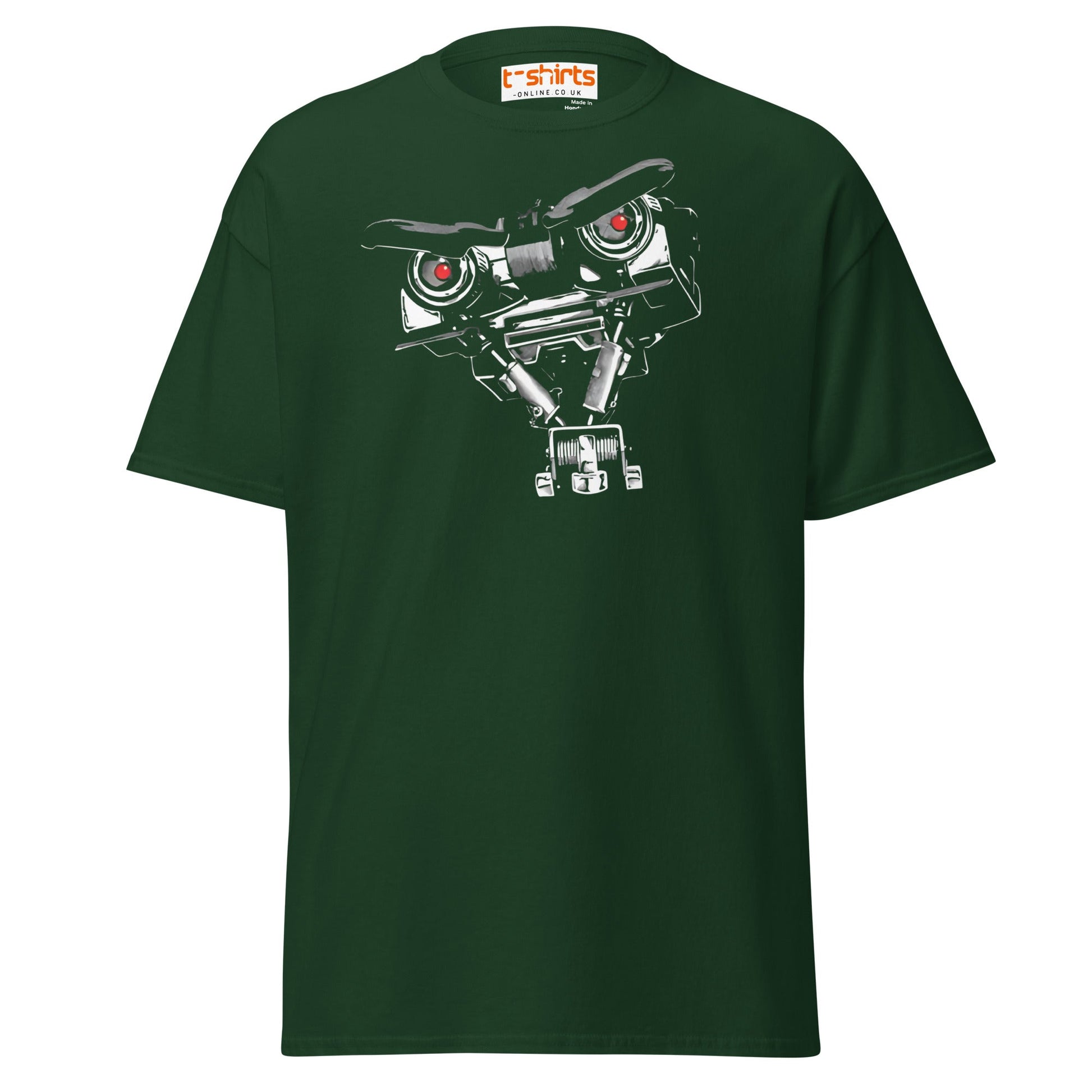 Short Circuit T-Shirt | Johnny 5 Robot Retro Tee - Forest Green - T-Shirts Online