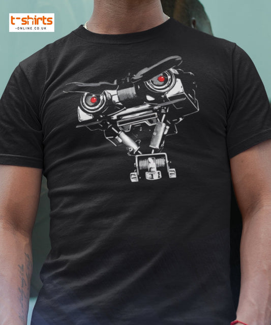 Short Circuit T-Shirt | Johnny 5 Robot Retro Tee - Maroon - T-Shirts Online