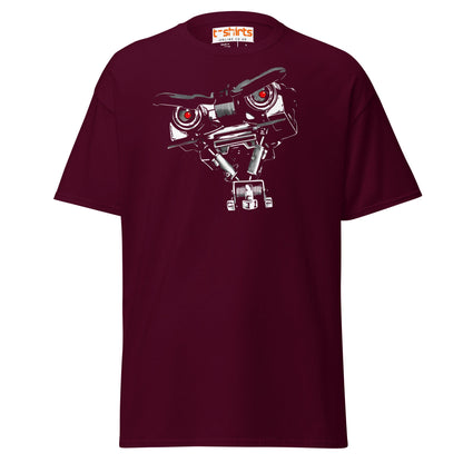 Short Circuit T-Shirt | Johnny 5 Robot Retro Tee - Maroon - T-Shirts Online