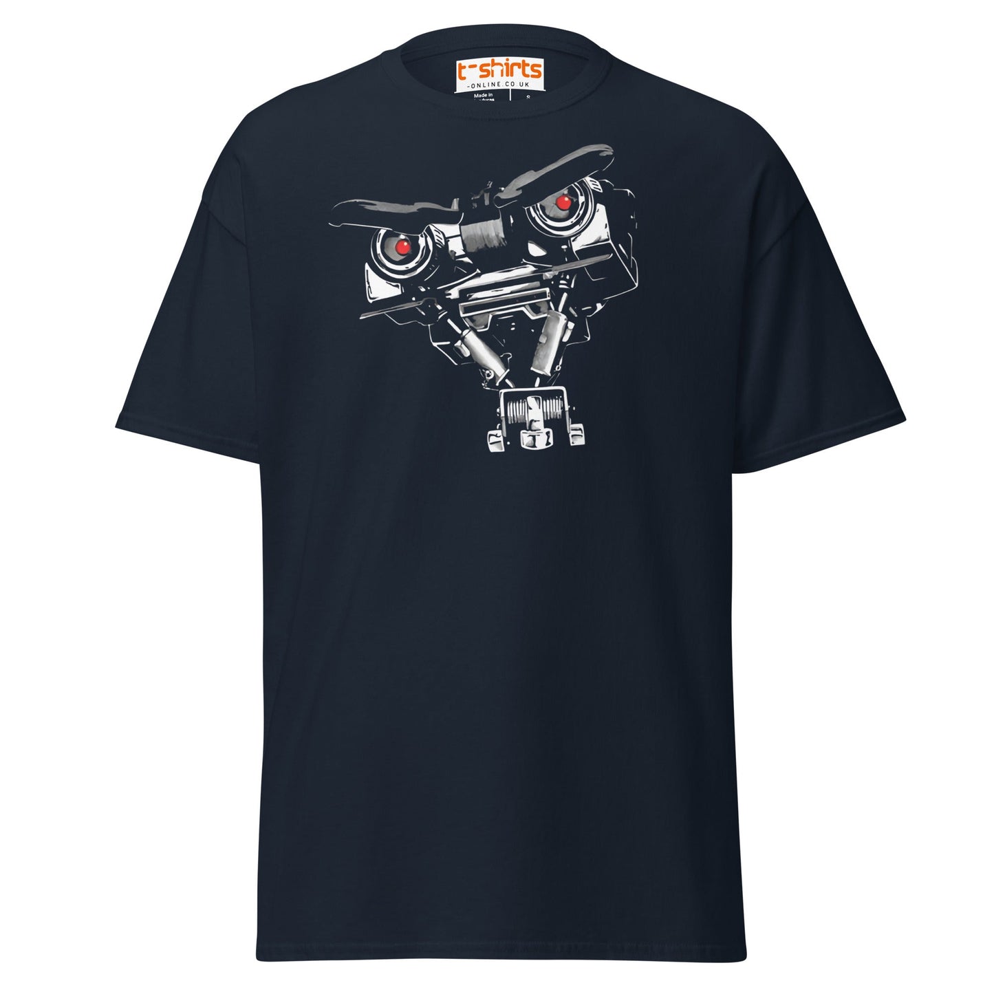 Short Circuit T-Shirt | Johnny 5 Robot Retro Tee - Navy - T-Shirts Online