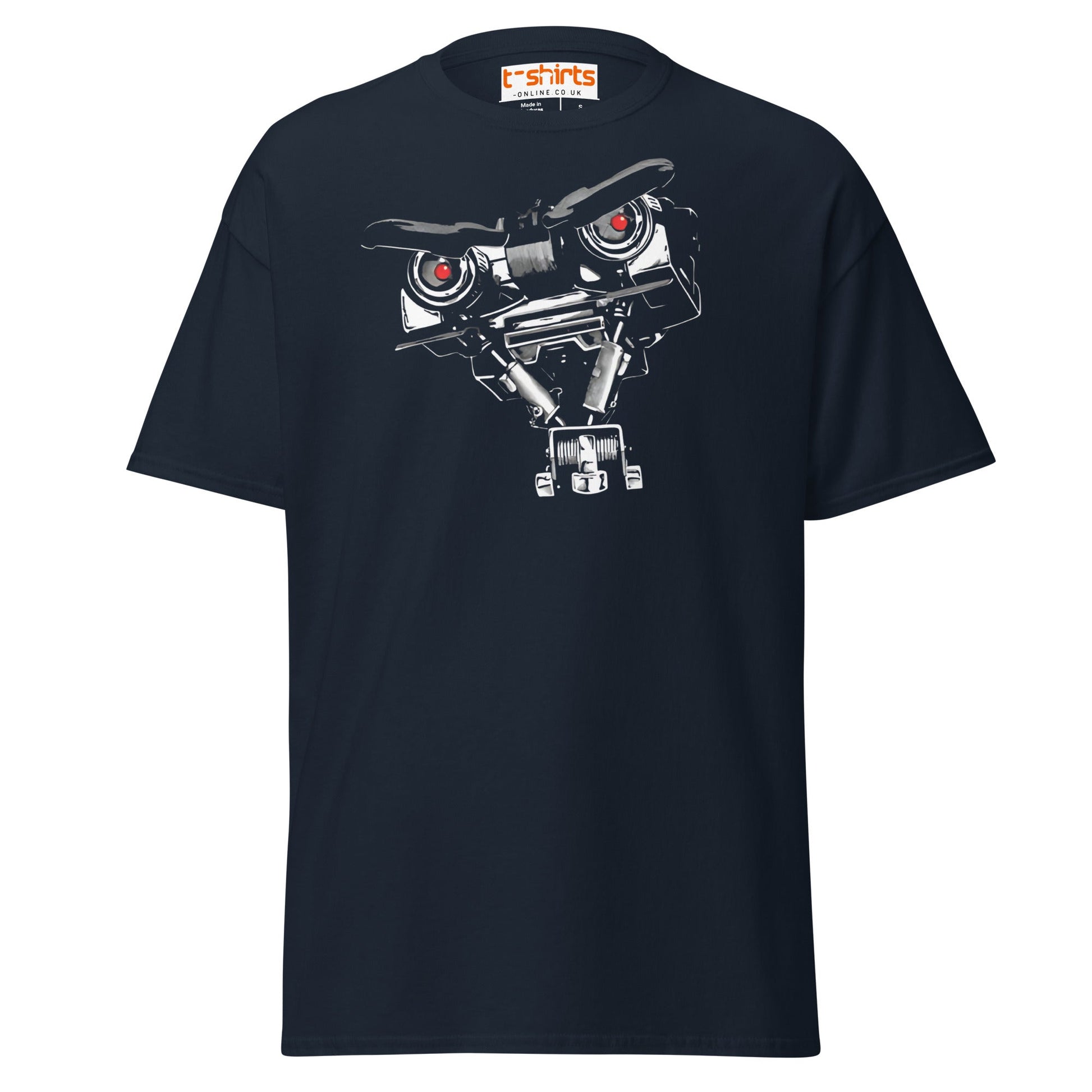 Short Circuit T-Shirt | Johnny 5 Robot Retro Tee - Navy - T-Shirts Online