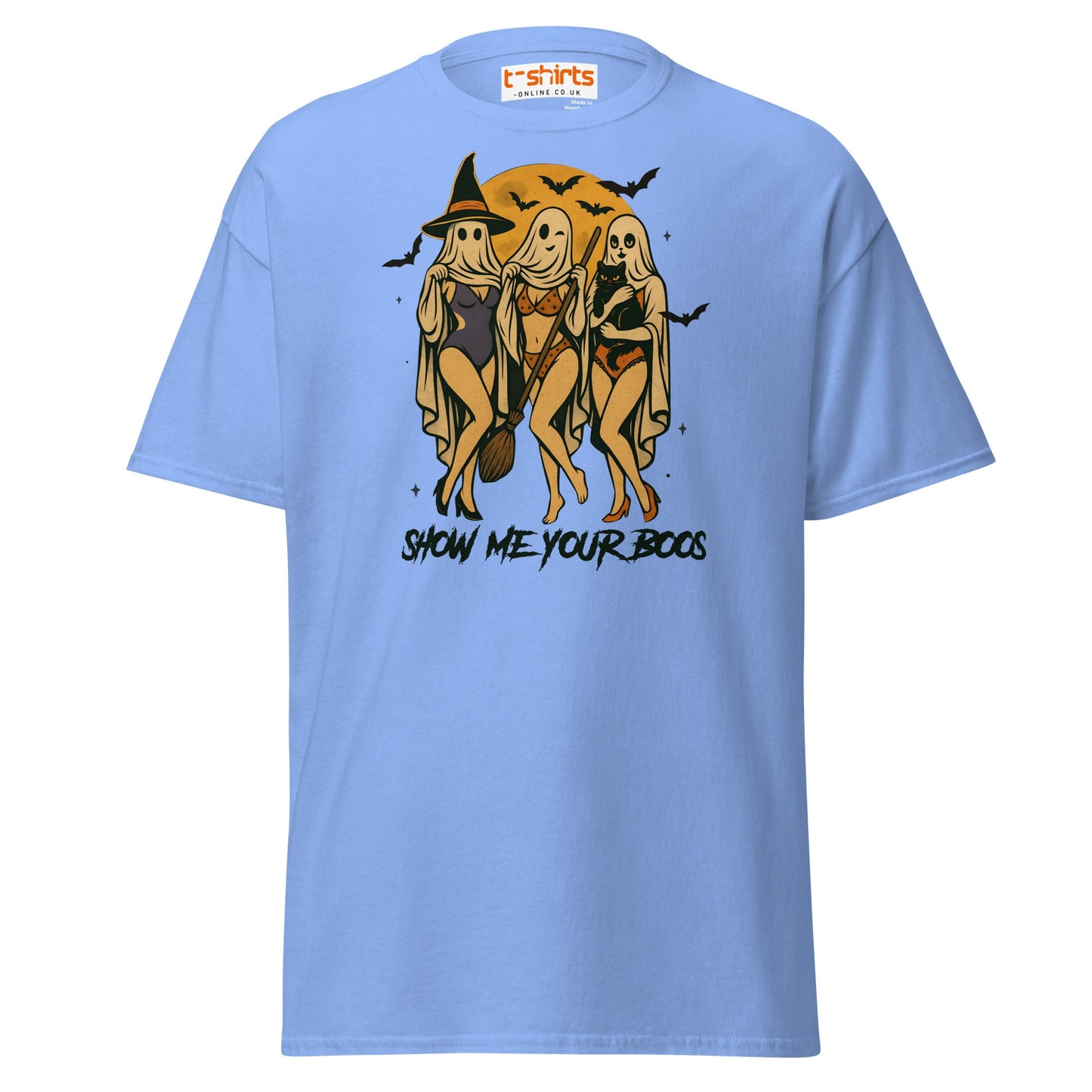 Show Me Your Boos Funny Halloween T-Shirt - Carolina Blue - T-Shirts Online