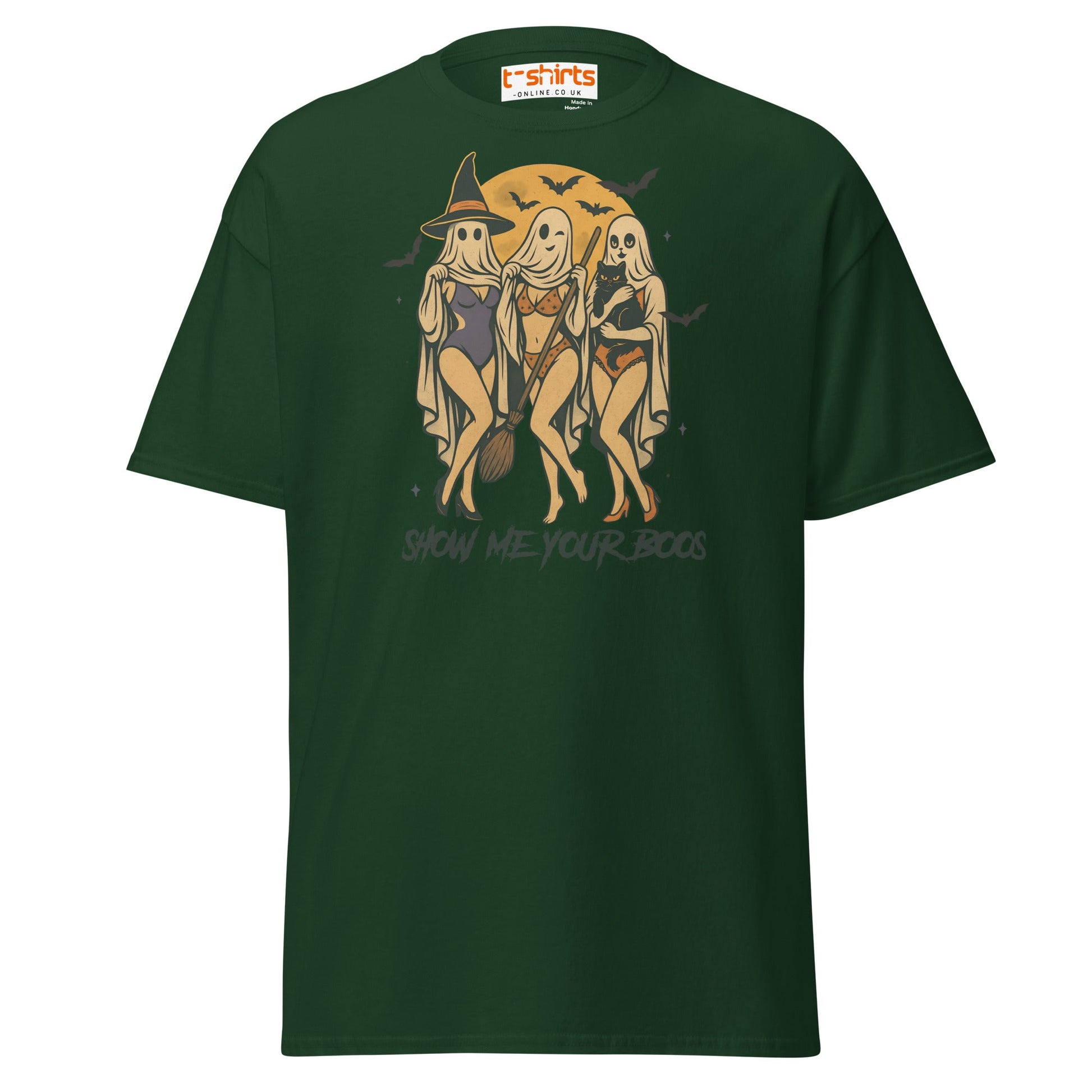 Show Me Your Boos Funny Halloween T-Shirt - Forest Green - T-Shirts Online