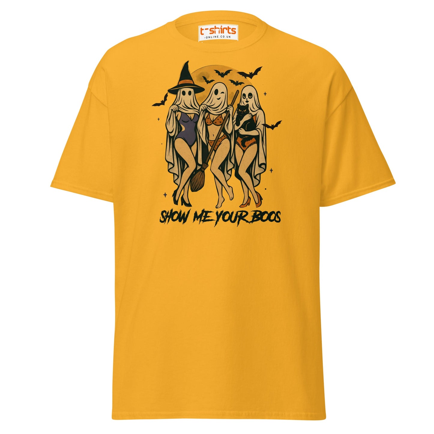 Show Me Your Boos Funny Halloween T-Shirt - Gold - T-Shirts Online