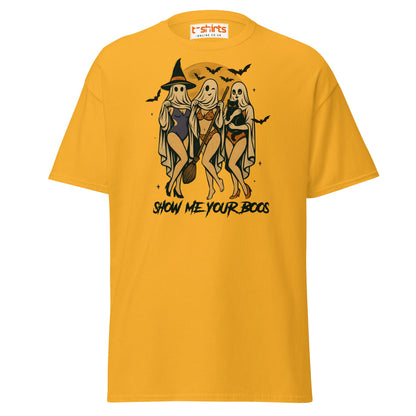 Show Me Your Boos Funny Halloween T-Shirt - Gold - T-Shirts Online