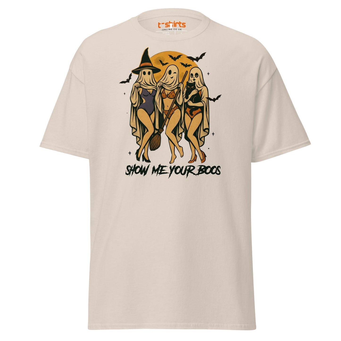 Show Me Your Boos Funny Halloween T-Shirt - Natural - T-Shirts Online