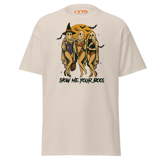 Show Me Your Boos Funny Halloween T-Shirt - Natural - T-Shirts Online