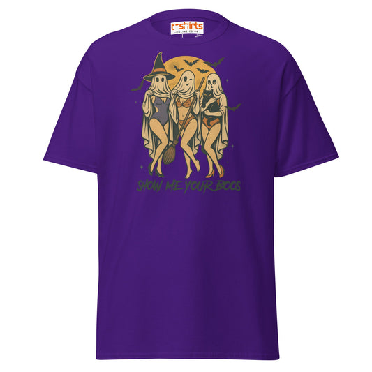 Show Me Your Boos Funny Halloween T-Shirt - Purple - T-Shirts Online