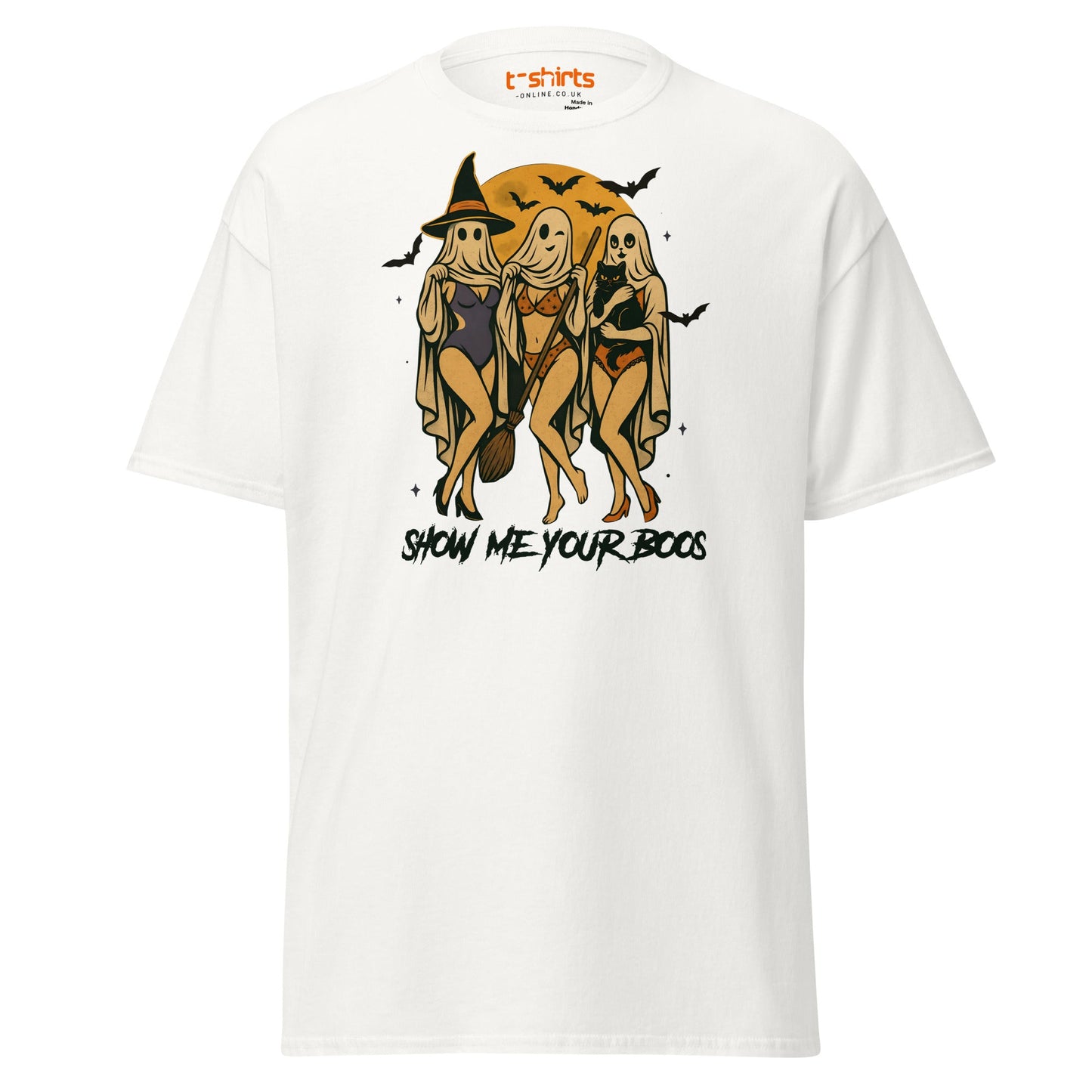 Show Me Your Boos Funny Halloween T-Shirt - White - T-Shirts Online