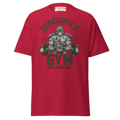 Shredder’s Gym T-Shirt | Get Shredded Funny Workout Tee - Cardinal - T-Shirts Online