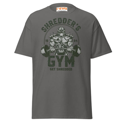 Shredder’s Gym T-Shirt | Get Shredded Funny Workout Tee - Charcoal - T-Shirts Online
