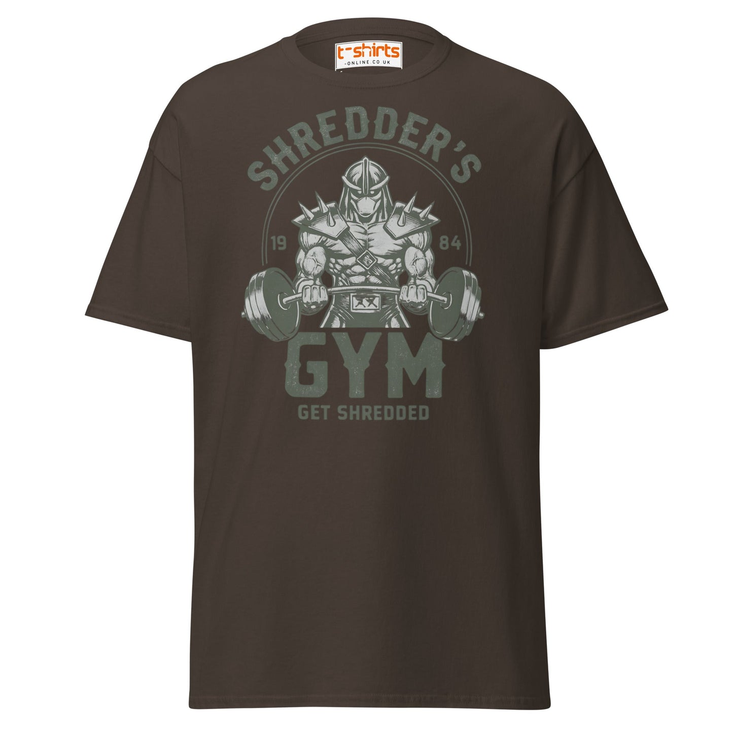 Shredder’s Gym T-Shirt | Get Shredded Funny Workout Tee - Dark Chocolate - T-Shirts Online