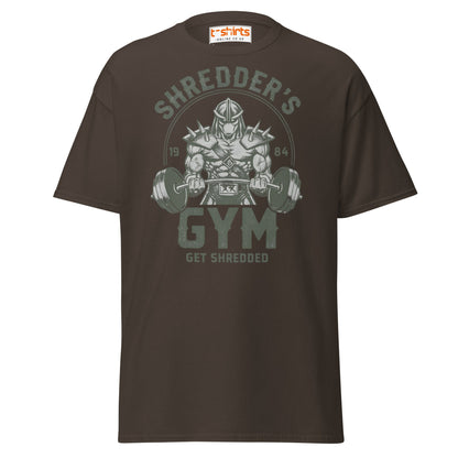 Shredder’s Gym T-Shirt | Get Shredded Funny Workout Tee - Dark Chocolate - T-Shirts Online