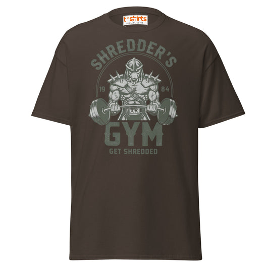 Shredder’s Gym T-Shirt | Get Shredded Funny Workout Tee - Dark Chocolate - T-Shirts Online