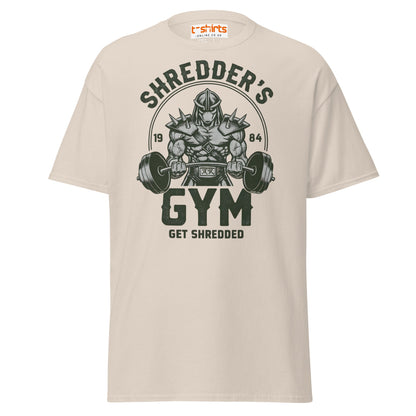 Shredder’s Gym T-Shirt | Get Shredded Funny Workout Tee - Natural - T-Shirts Online