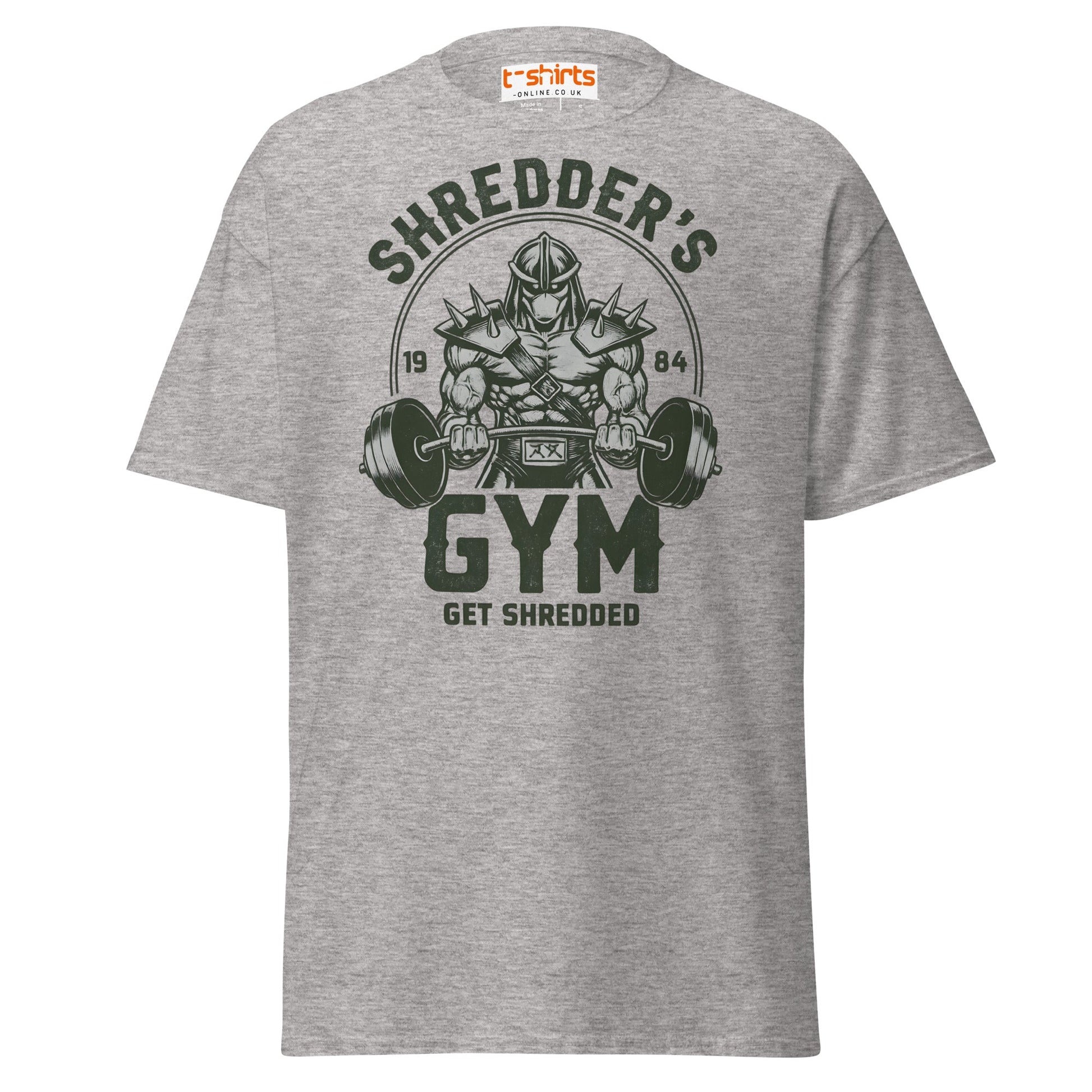 Shredder’s Gym T-Shirt | Get Shredded Funny Workout Tee - Sport Grey - T-Shirts Online